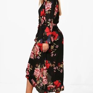 Plus wrap floral dress
